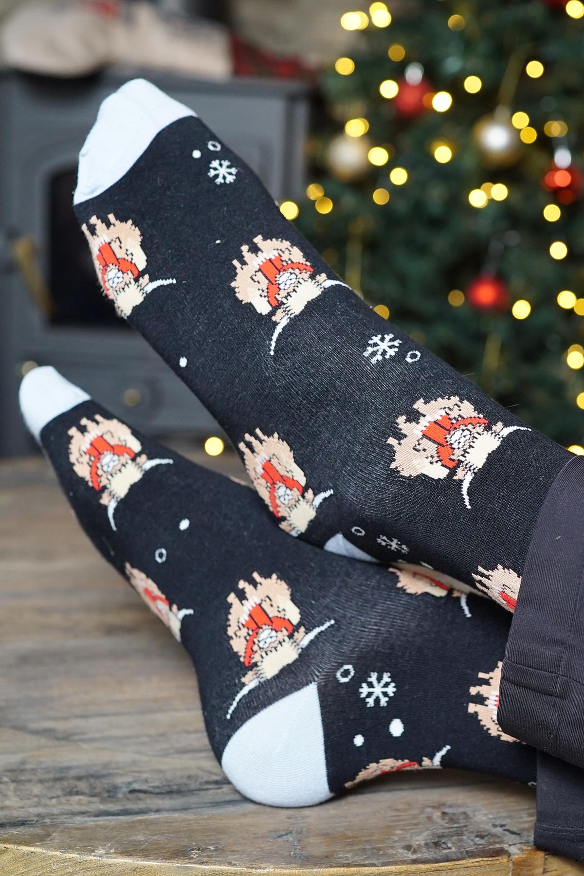 Eco bamboo highland cow socks by Bare Kind lifestyle