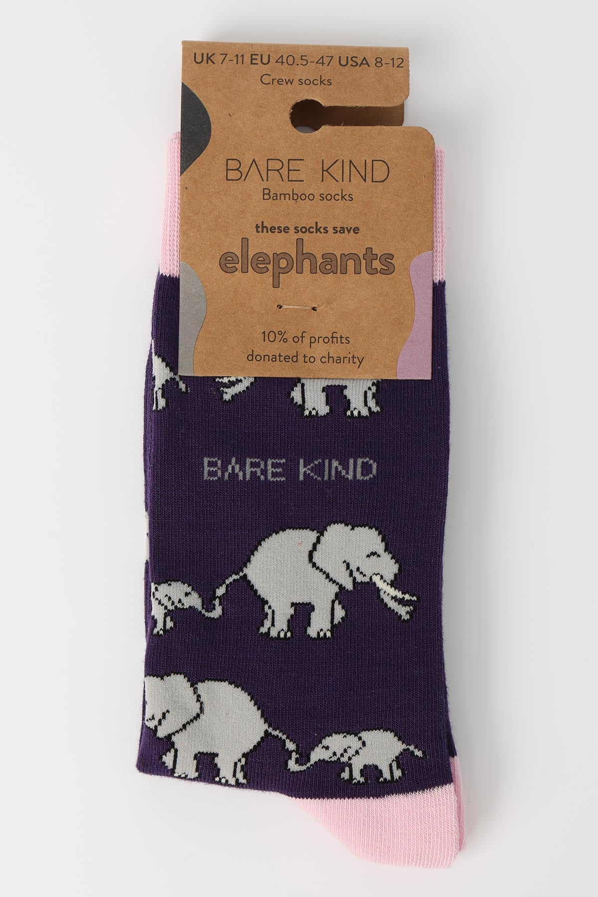 Eco bamboo elephant socks by Bare Kind