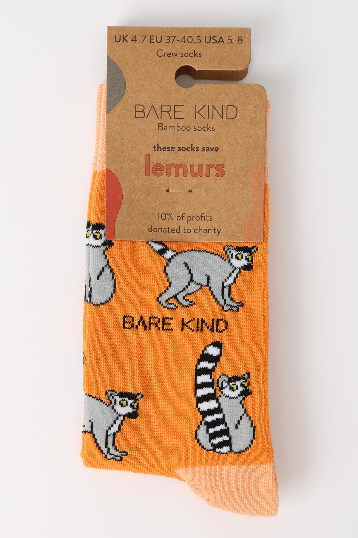 Bare Kind Save the Lemurs Bamboo Socks colourful design