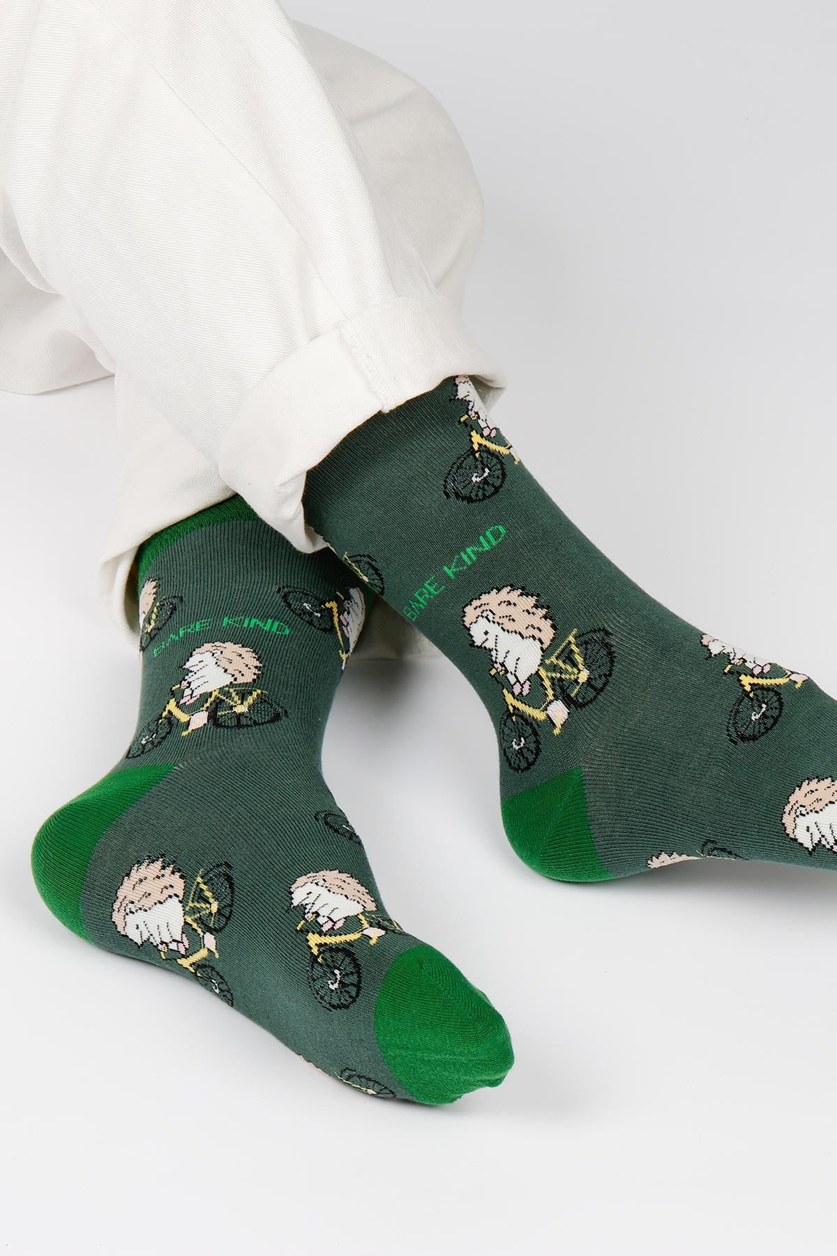 Bare Kind Sports Hedgehog Bamboo Socks with hedgehog motif lifestyle