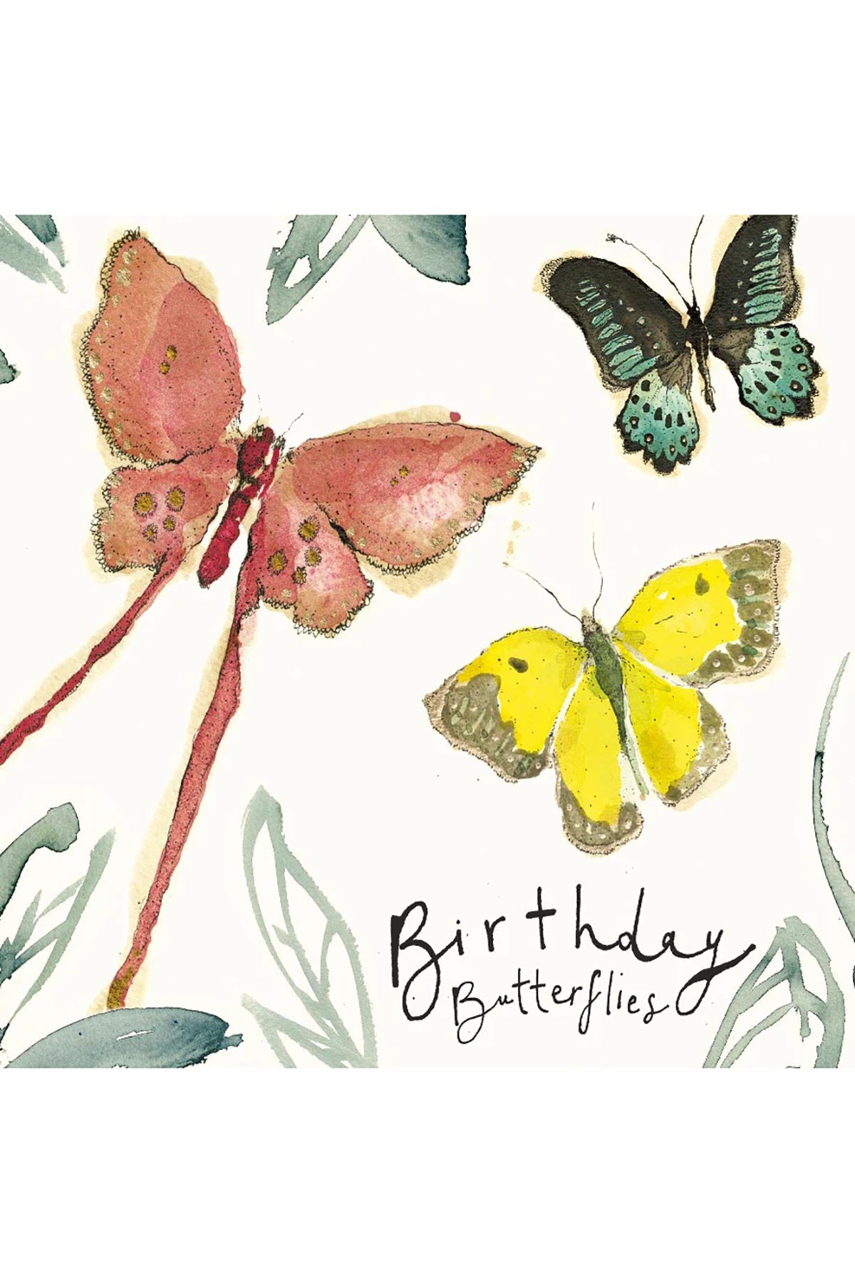 Birthday butterflies greeting card illustrated by Anna Wright, available at Urban Wild