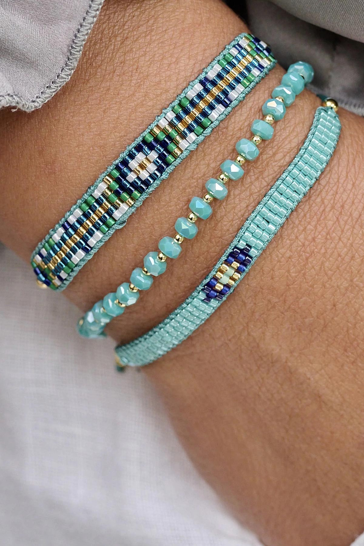 Boho Betty aqua bracelet