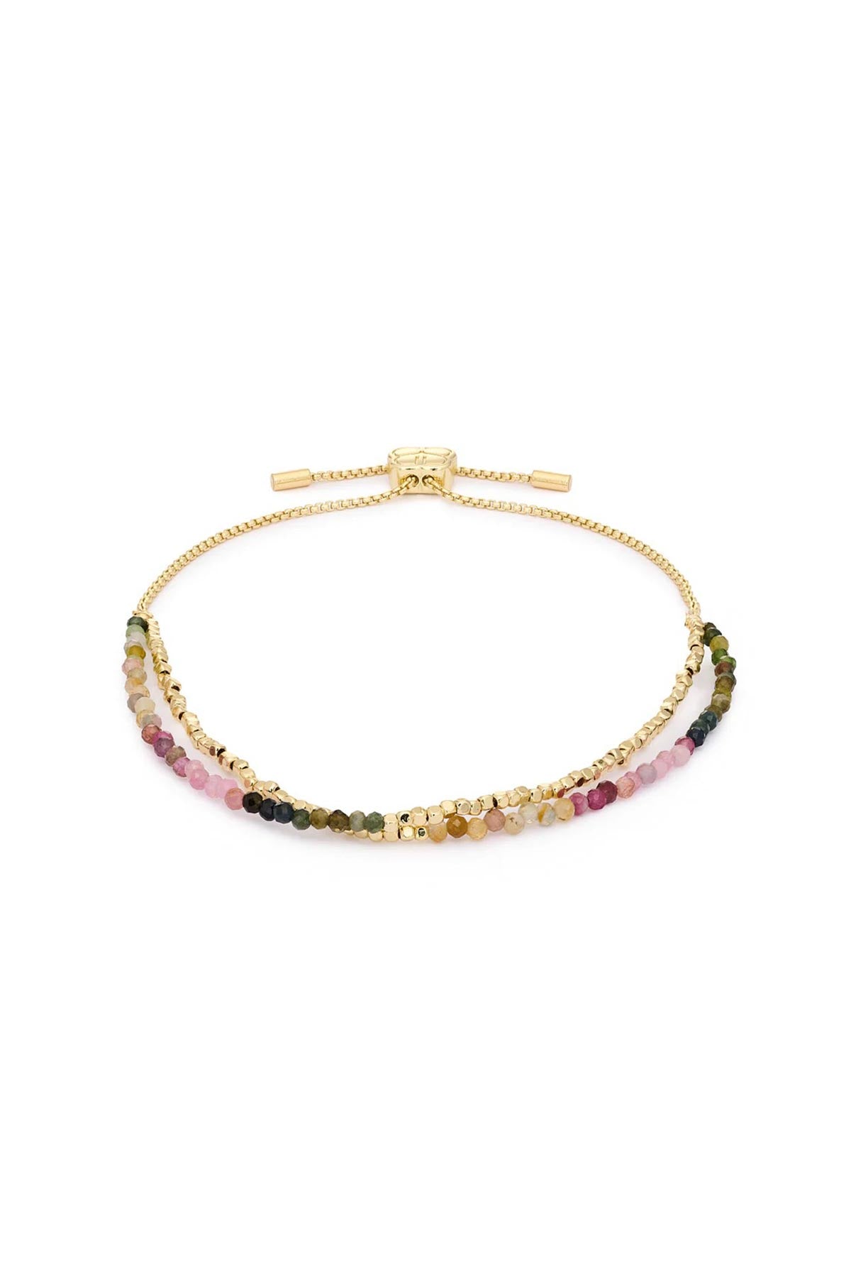 Boho Betty Juniper gold tourmaline double strand bracelet