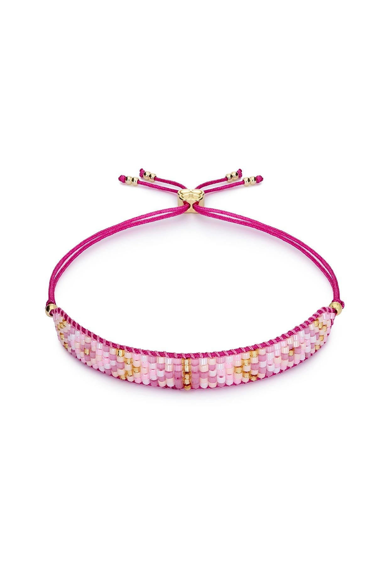 Hot pink beaded friendship bracelet