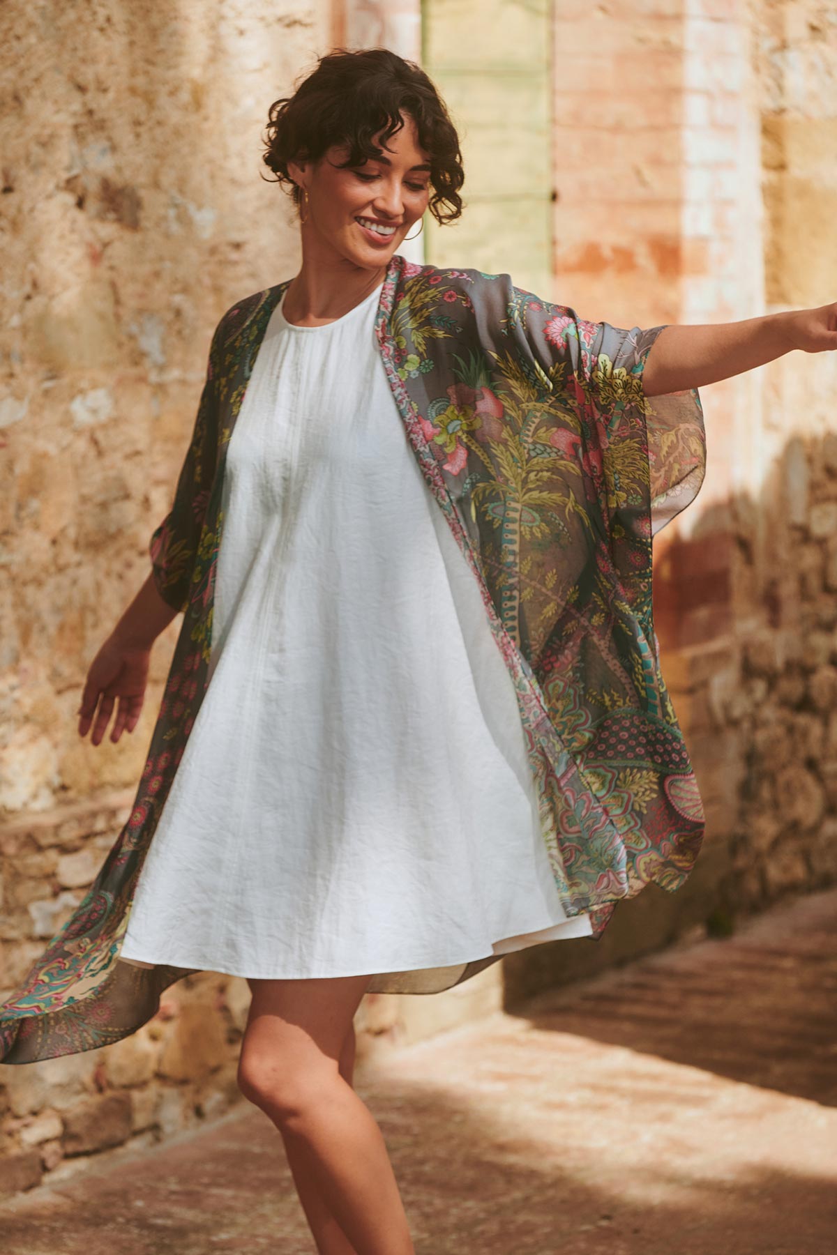 Boho Garden Grey throwover by One Hundred Stars at Urban Wild