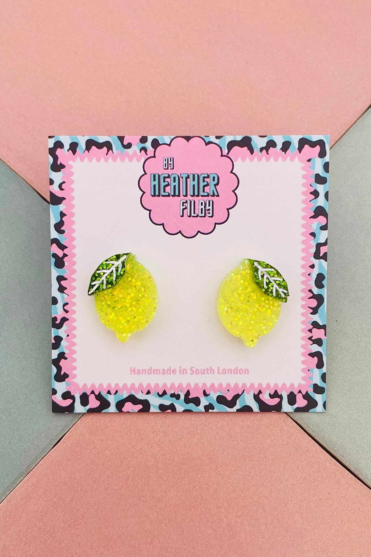 By Heather Filby lemon stud earrings
