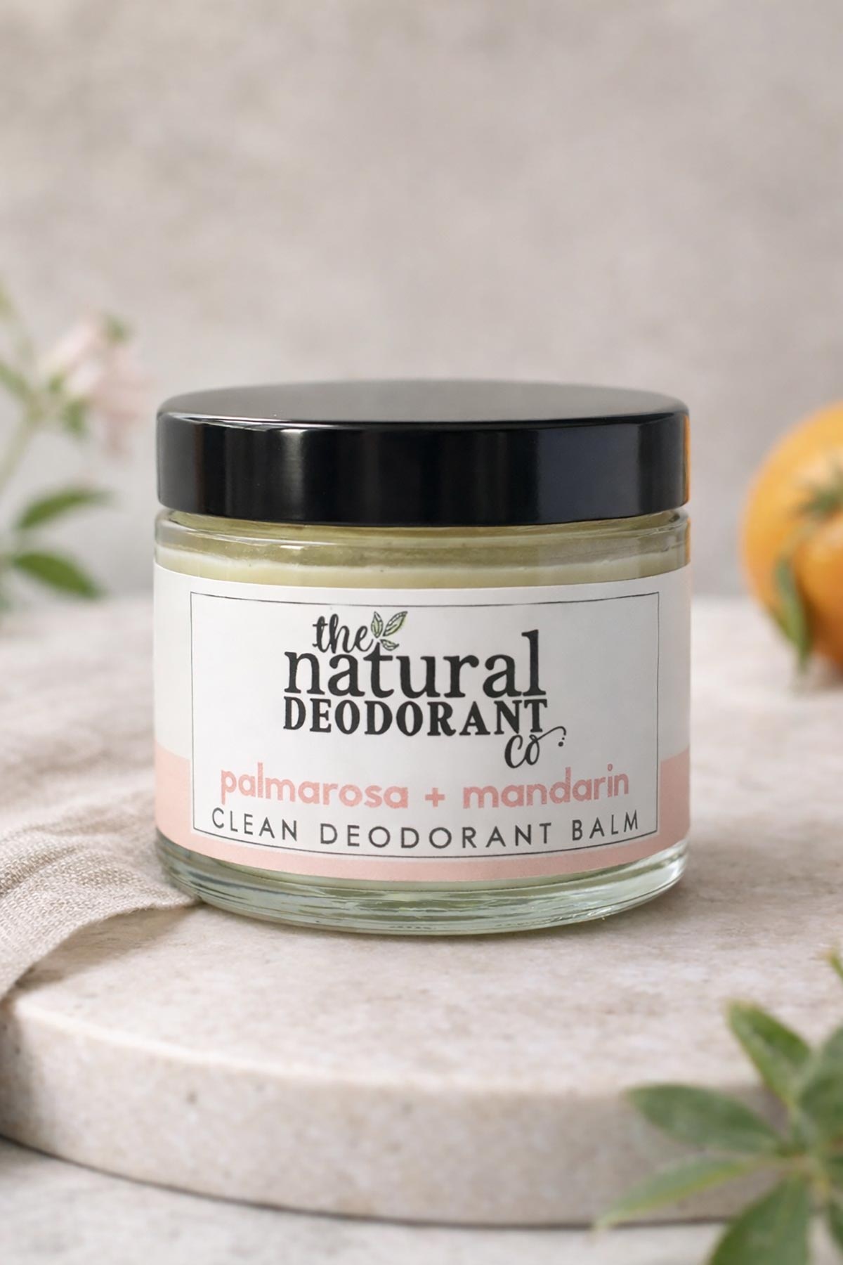 Clean Deodorant Balm Palmarosa and Mandarin by The Natural Deodorant Co