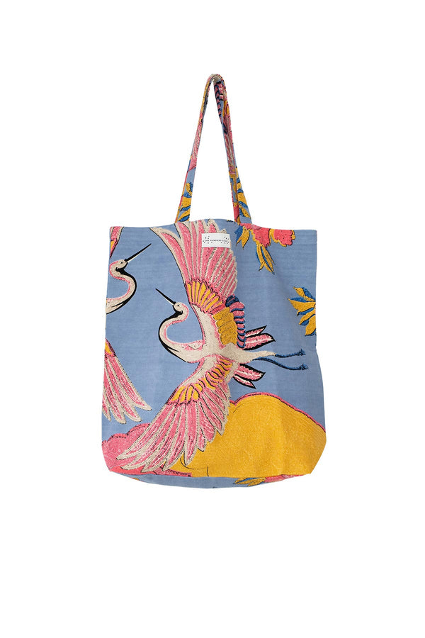 Crane Periwinkle canvas bag by One Hundred Stars at Urban Wild