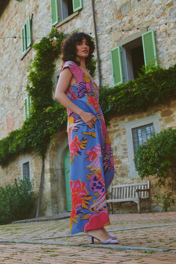 Design-led crane print jumpsuit curated by Urban Wild