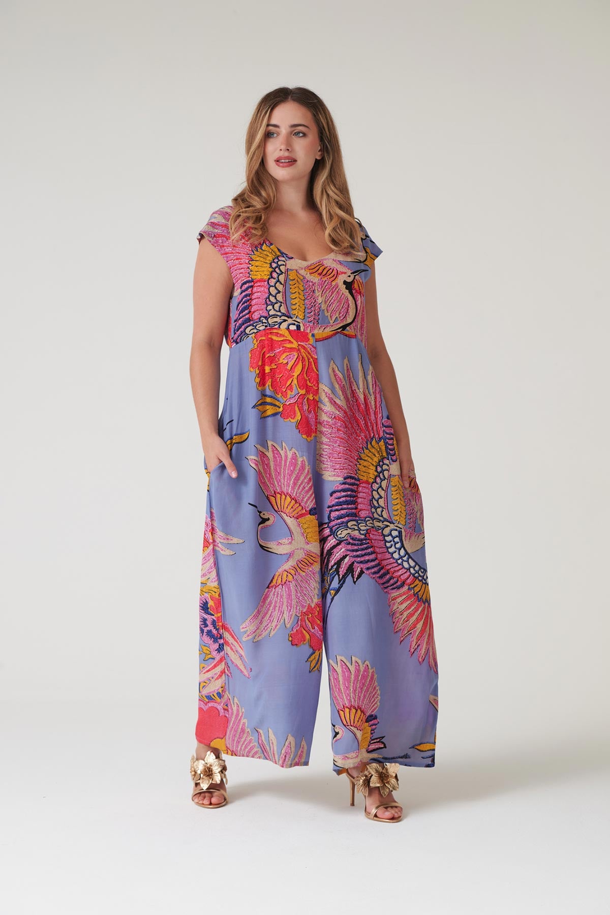 Contemporary British design printed jumpsuit