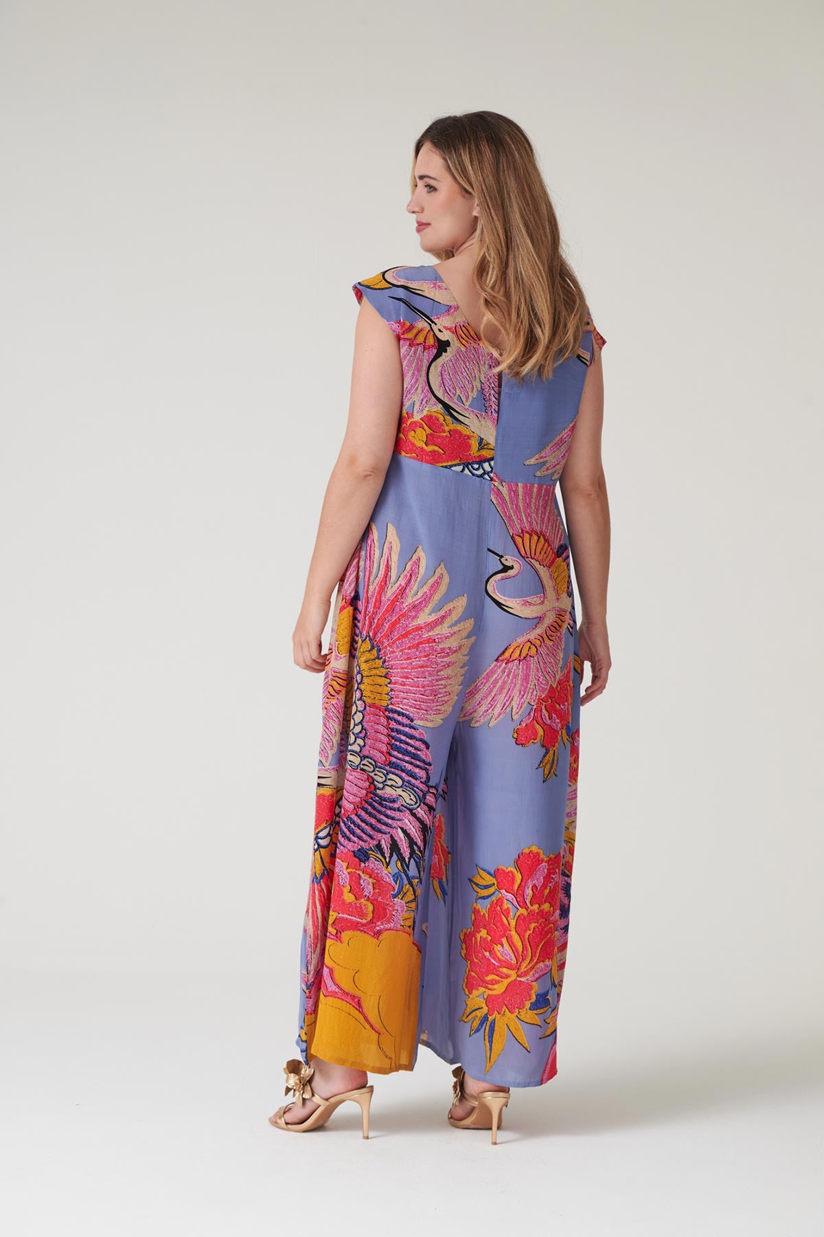 50% cupro 50% viscose flowing jumpsuit