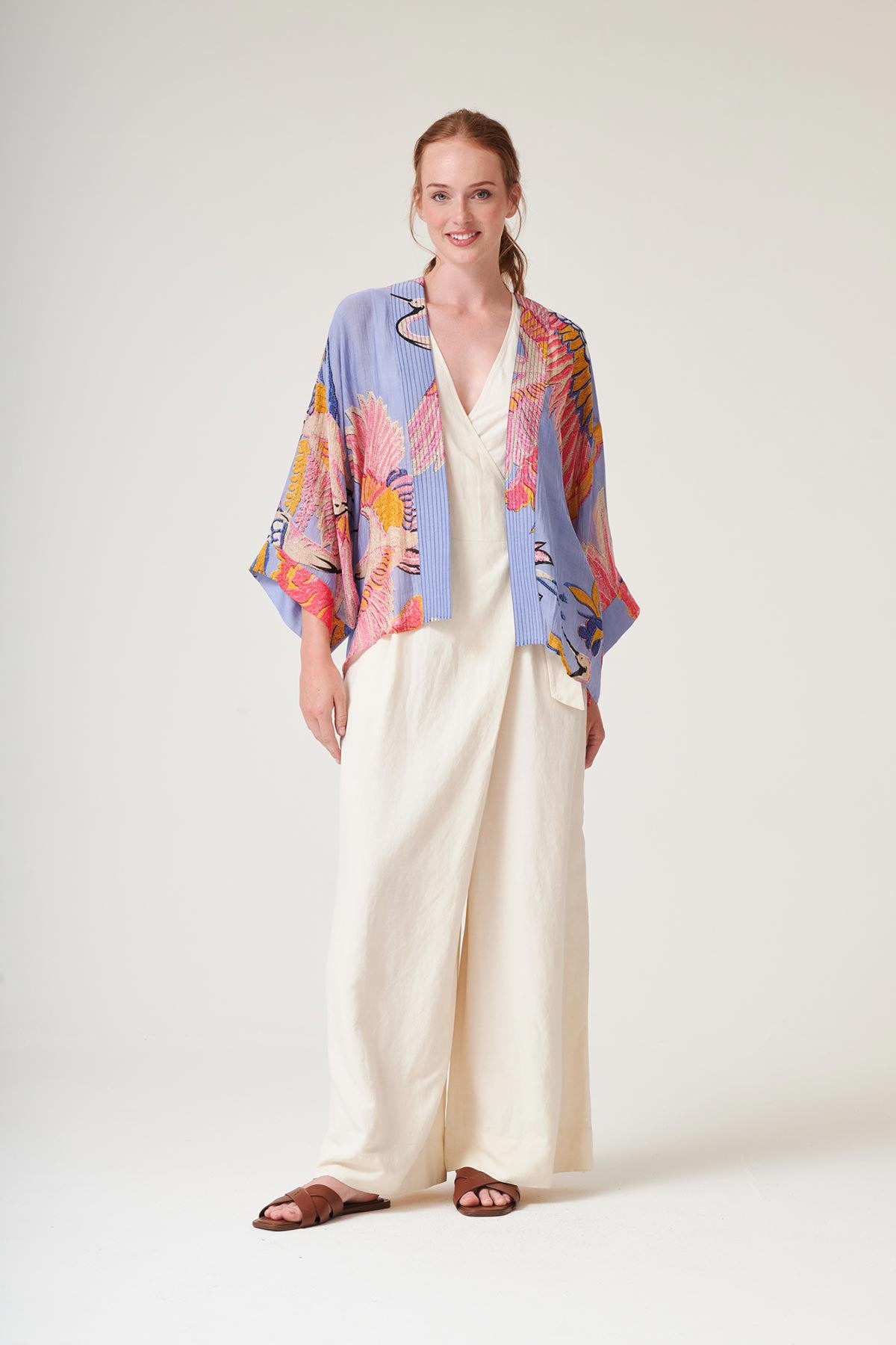 Lightweight draped fashion kimono made in India