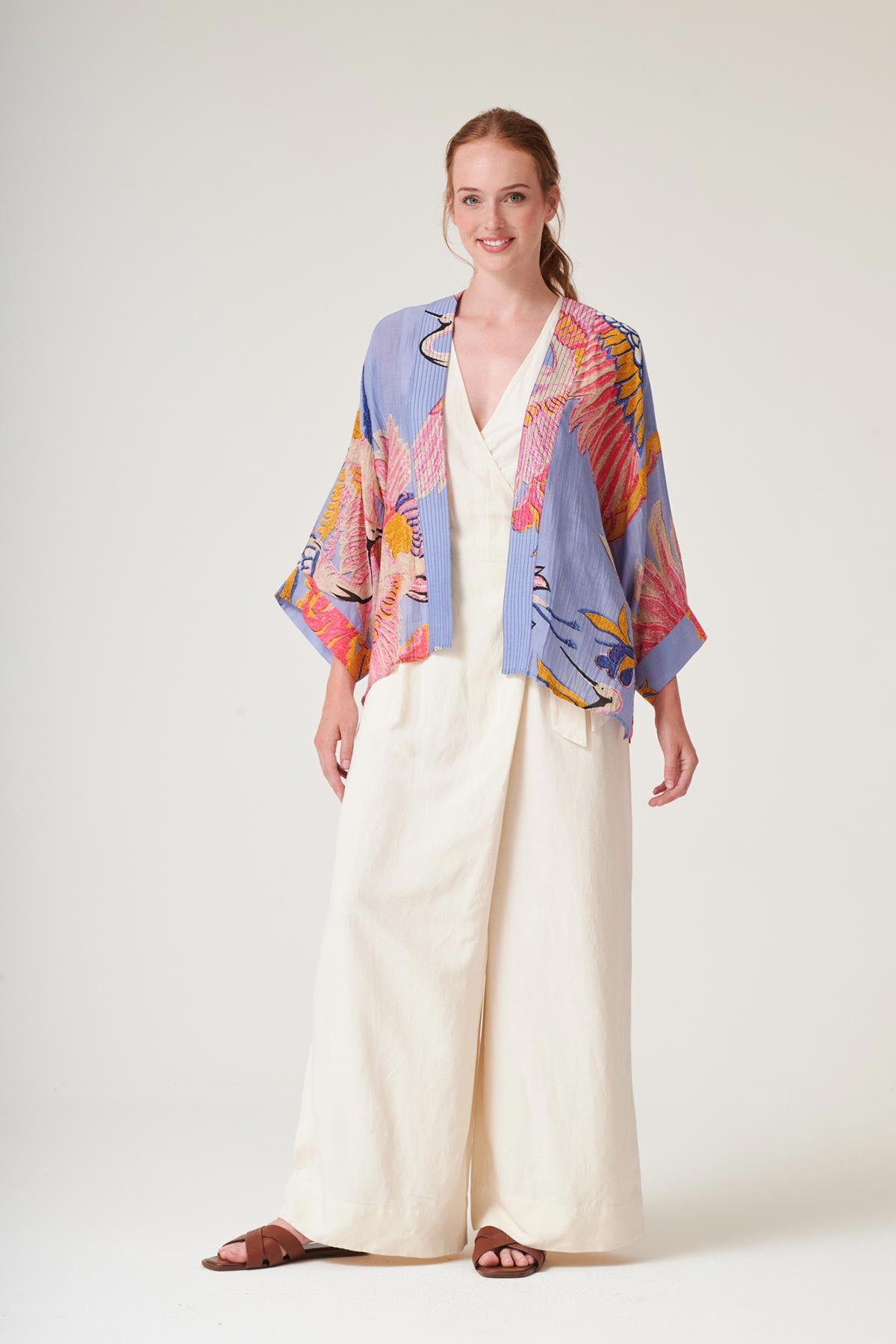 Elegant crane motif layering piece