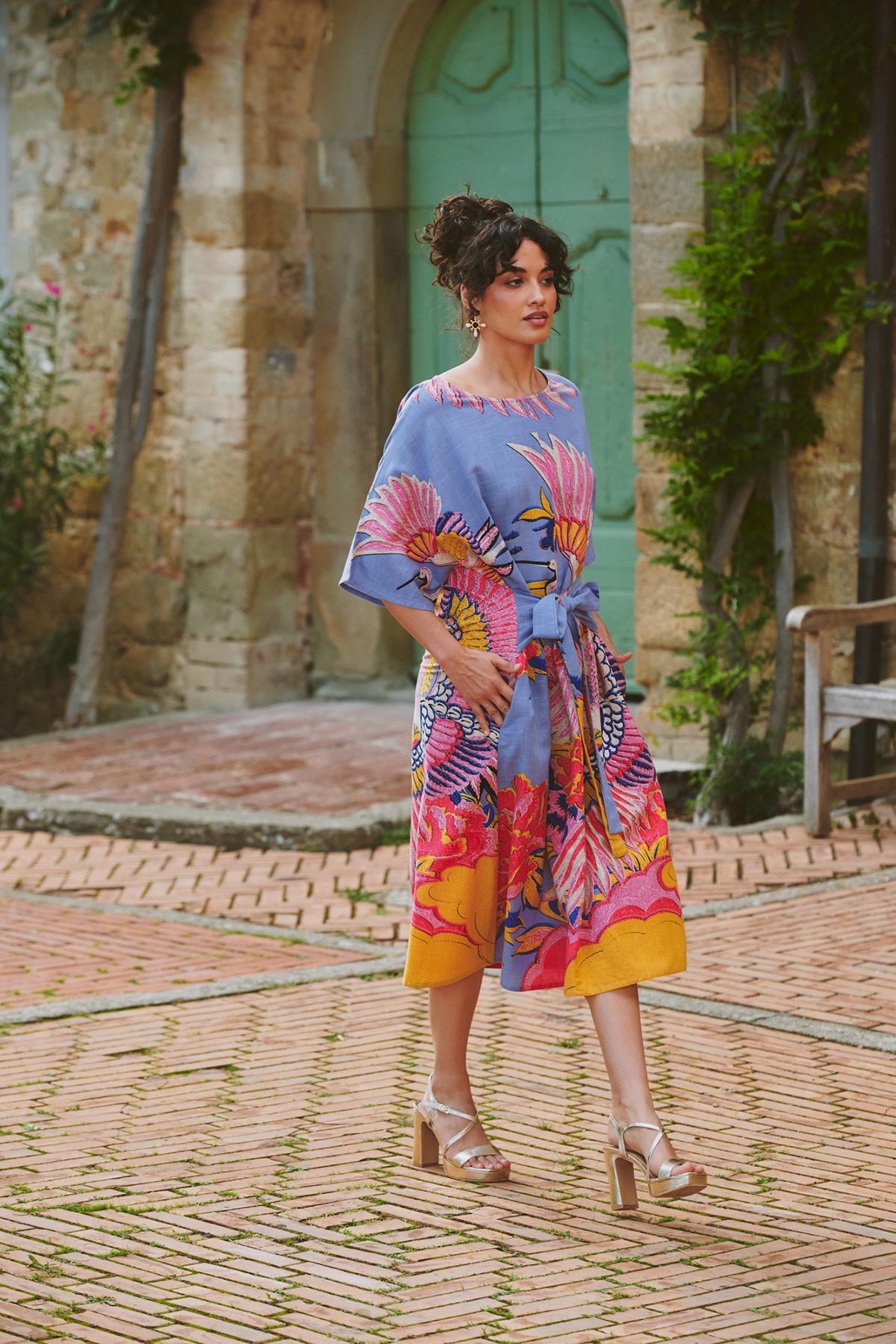 Crane Periwinkle Obi Dress by One Hundred Stars at Urban Wild