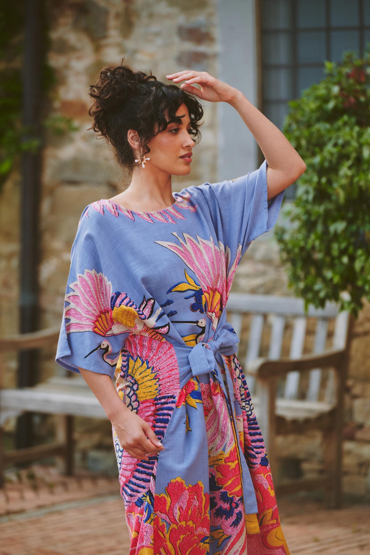 Flowing statement dress made in India