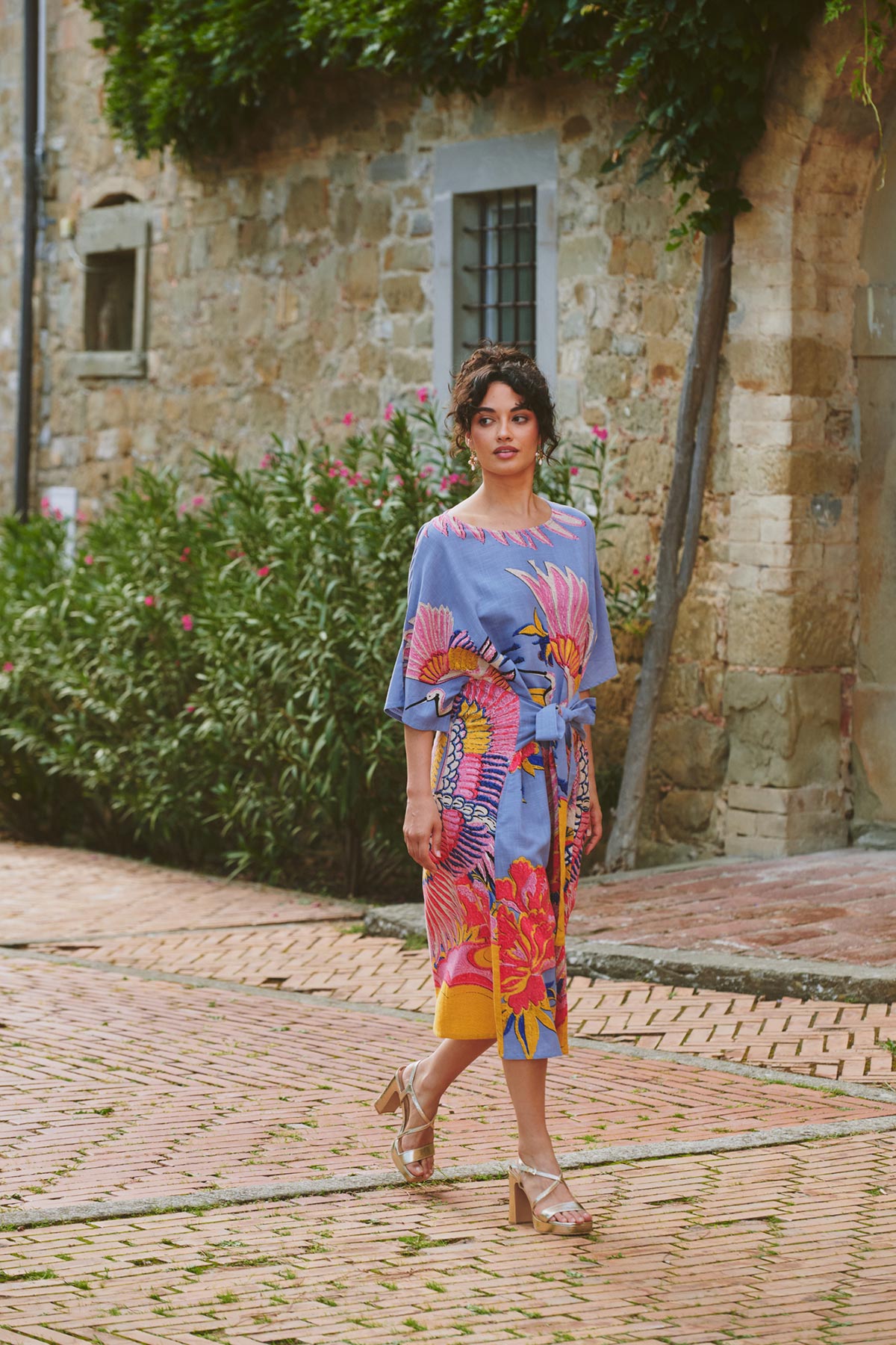 Design-led crane motif dress curated by Urban Wild