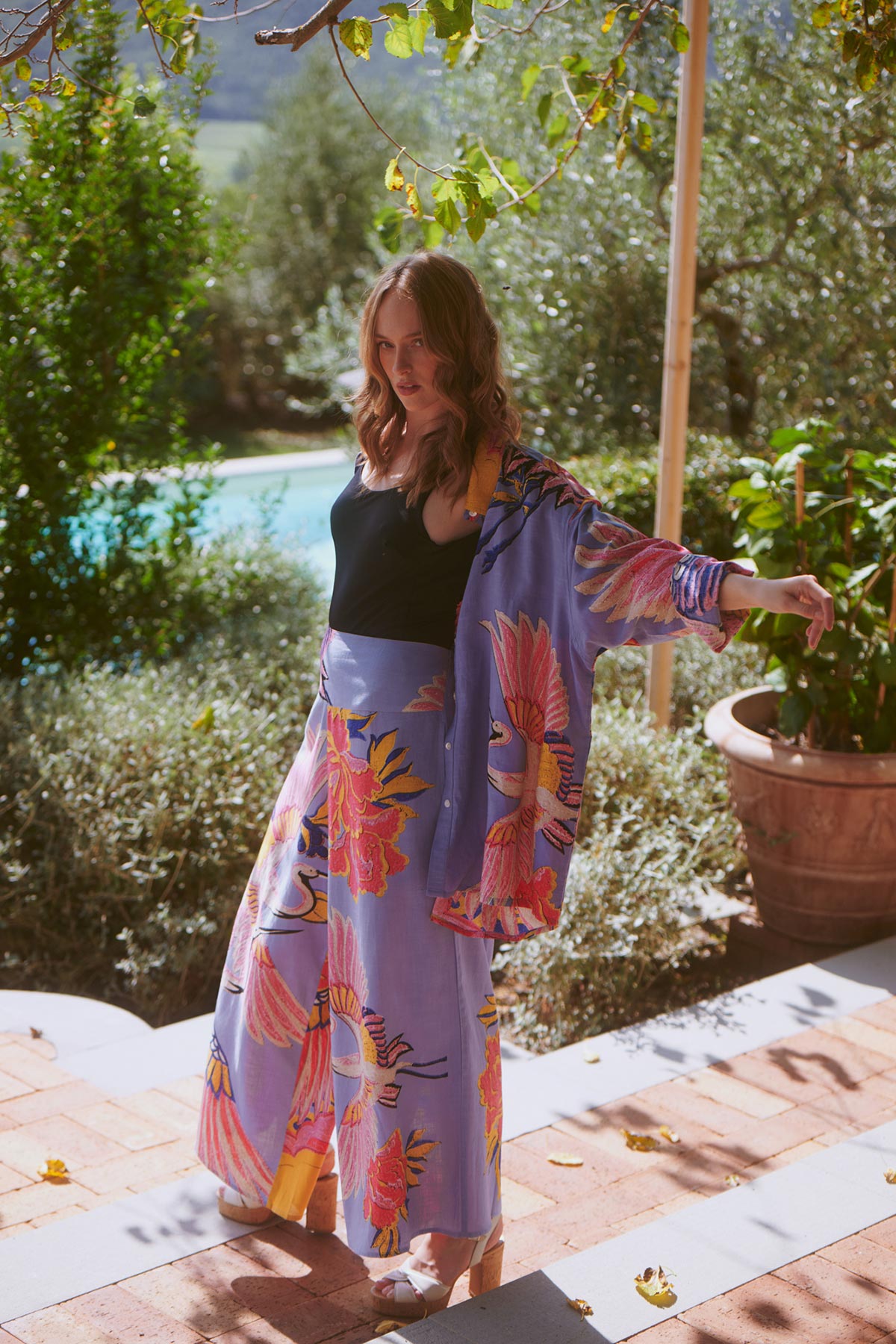 Ecovero viscose and cotton palazzo pants