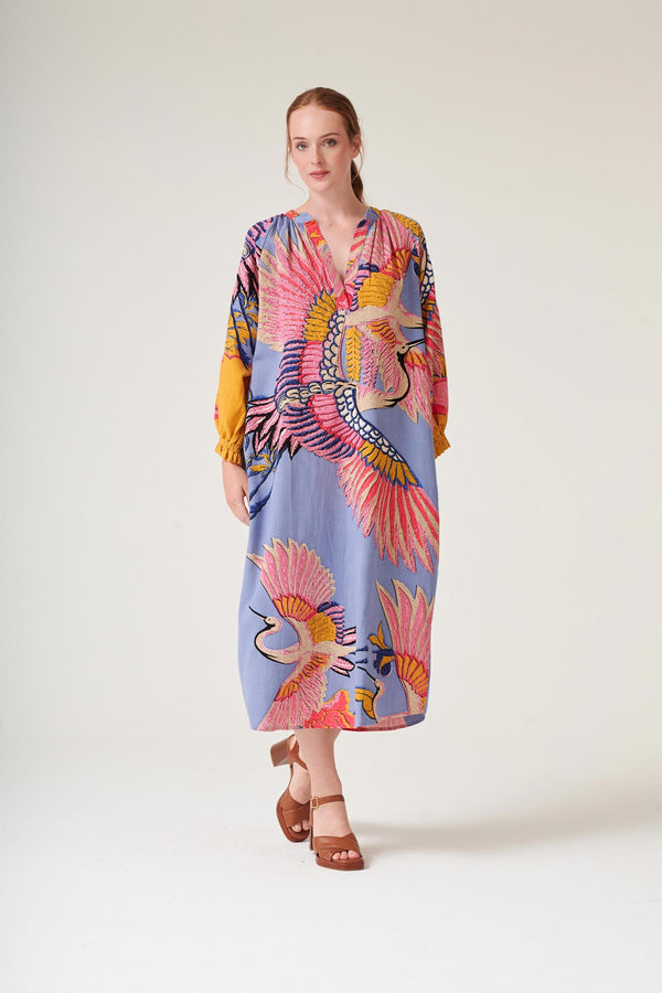 Crane Periwinkle Raglan Dress by One Hundred Stars at Urban Wild