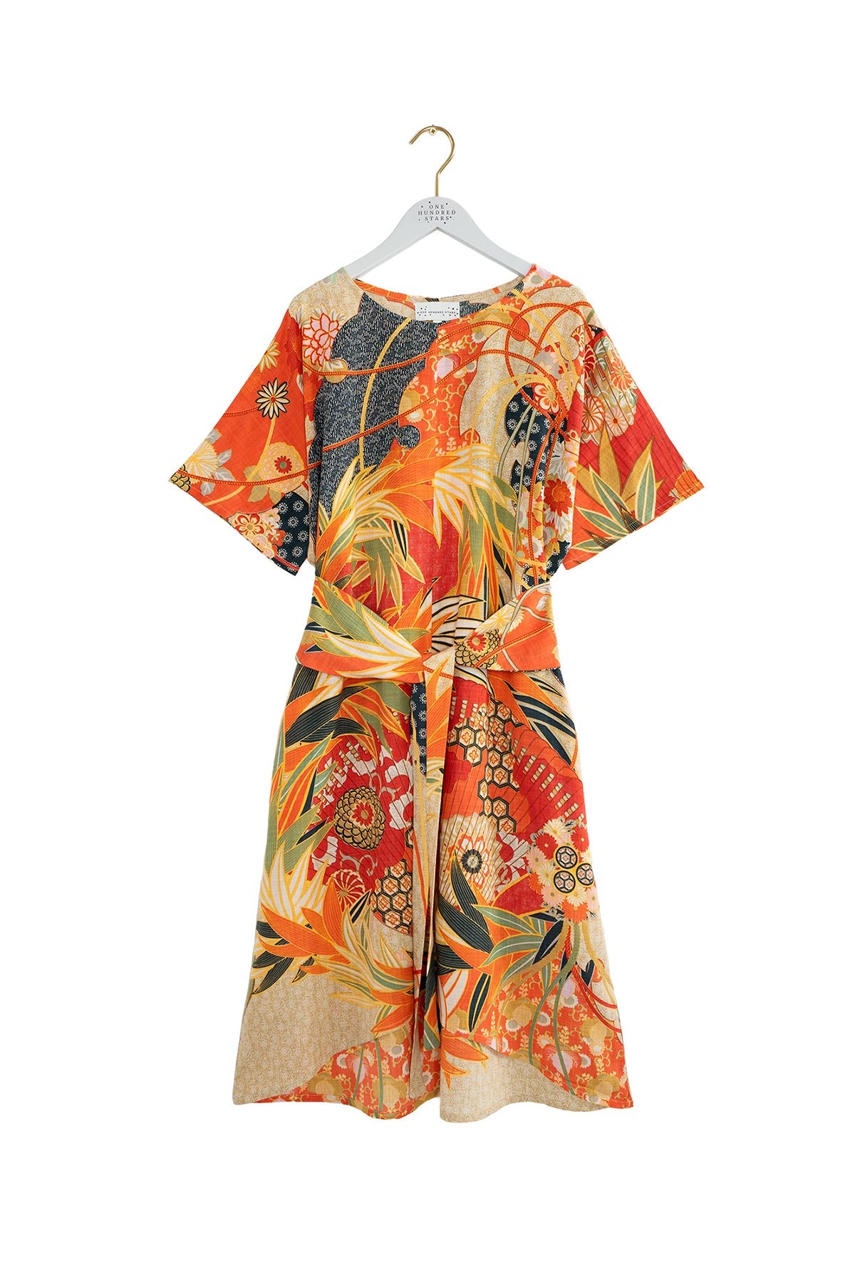 One Hundred Stars obi dress crafted from Ecovero viscose and cotton blend