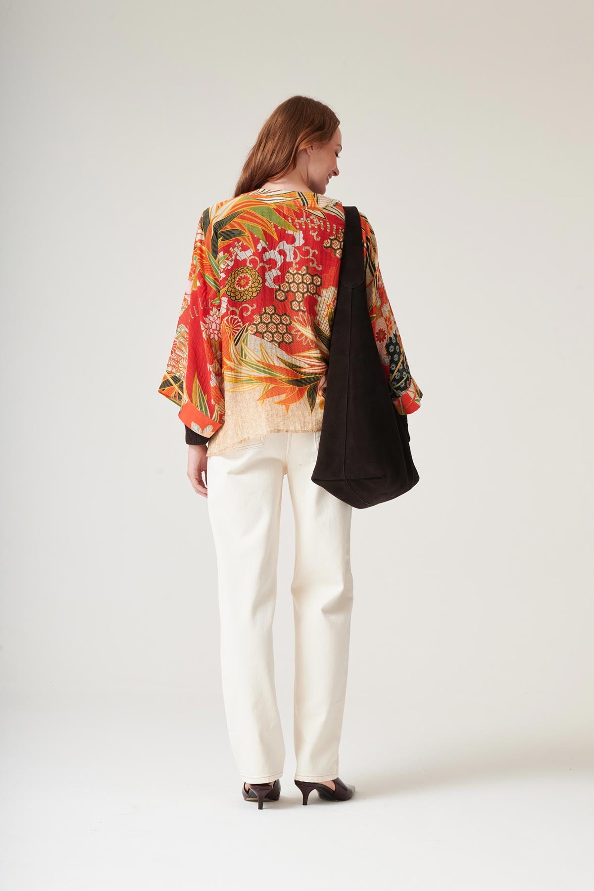 Lightweight draped fashion kimono made in India