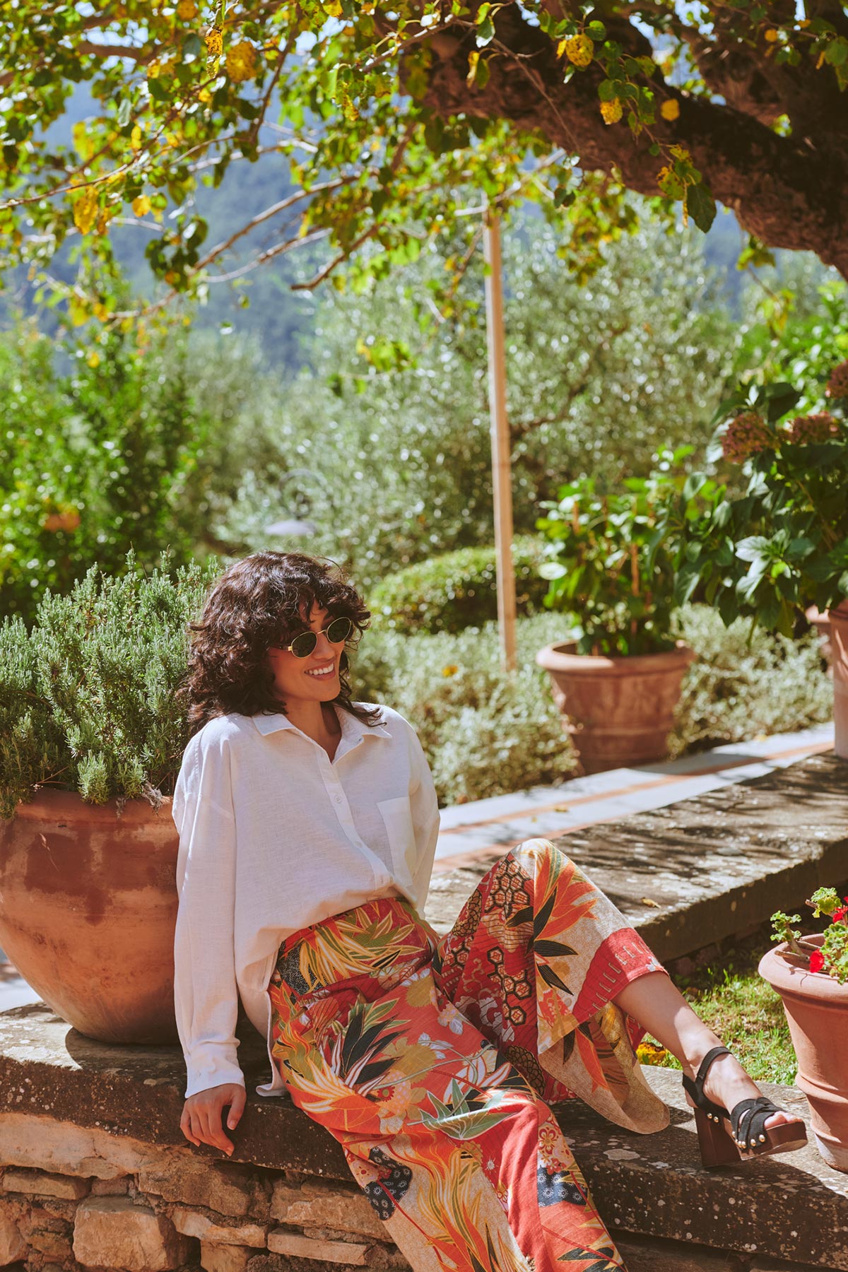 Flowing printed palazzo pants made in India