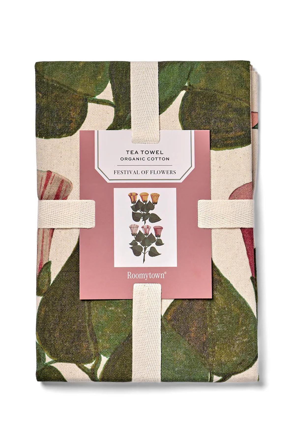Festival of Flowers organic cotton tea towel by Roomytown