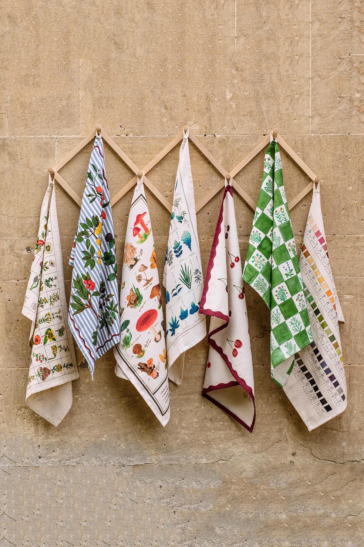 Roomytown tea towel styled in kitchen set