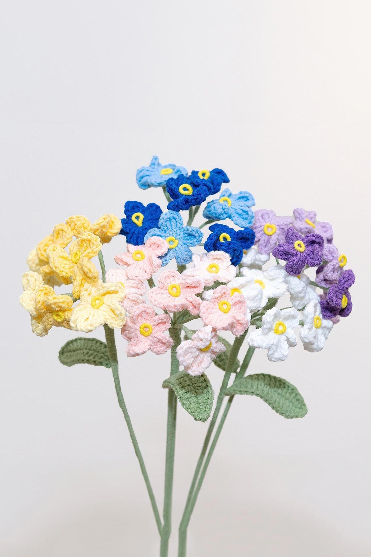 Forget me not crochet flower stem by The Way to You various colours