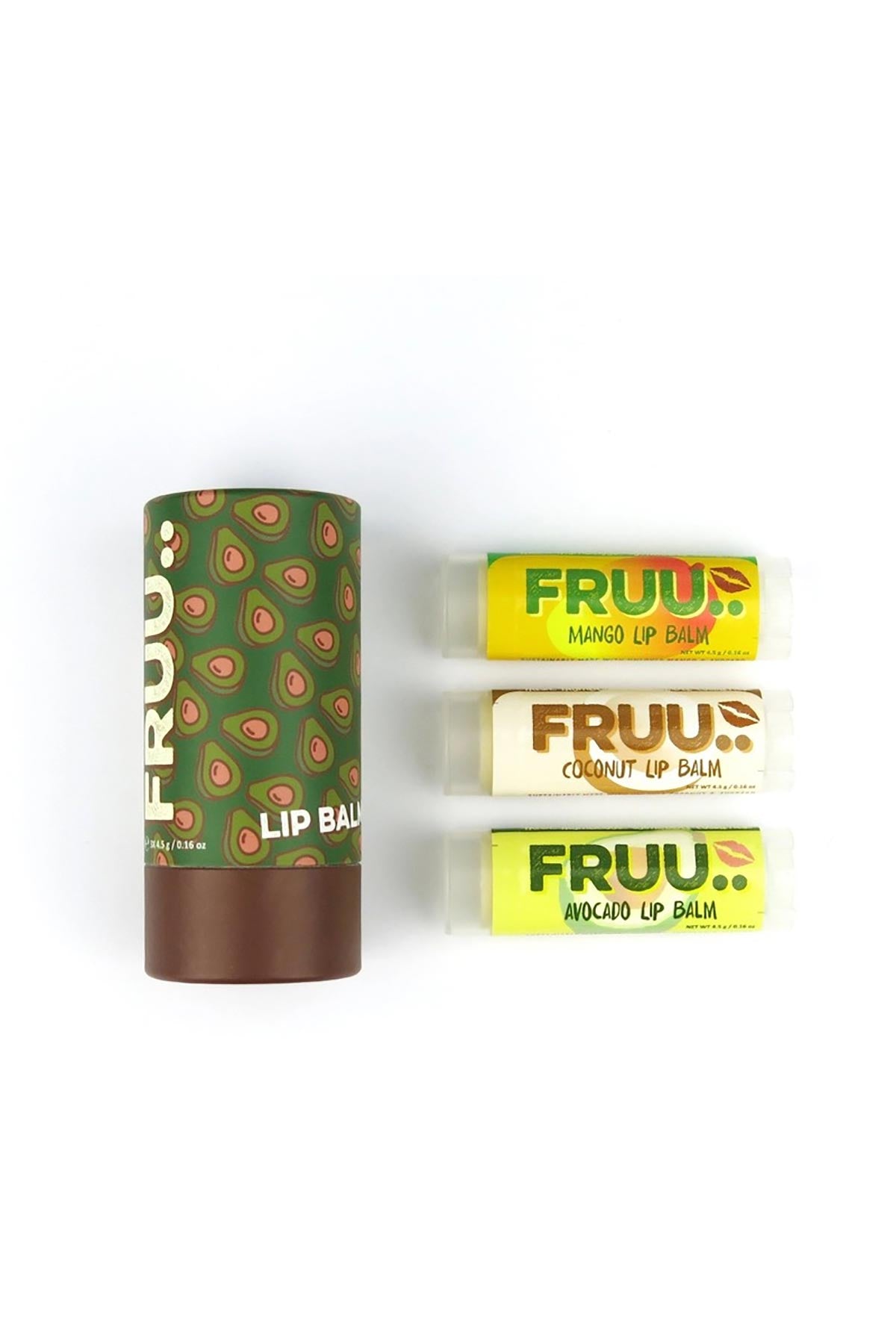 Fruu.. fruit-based lip balm trio set