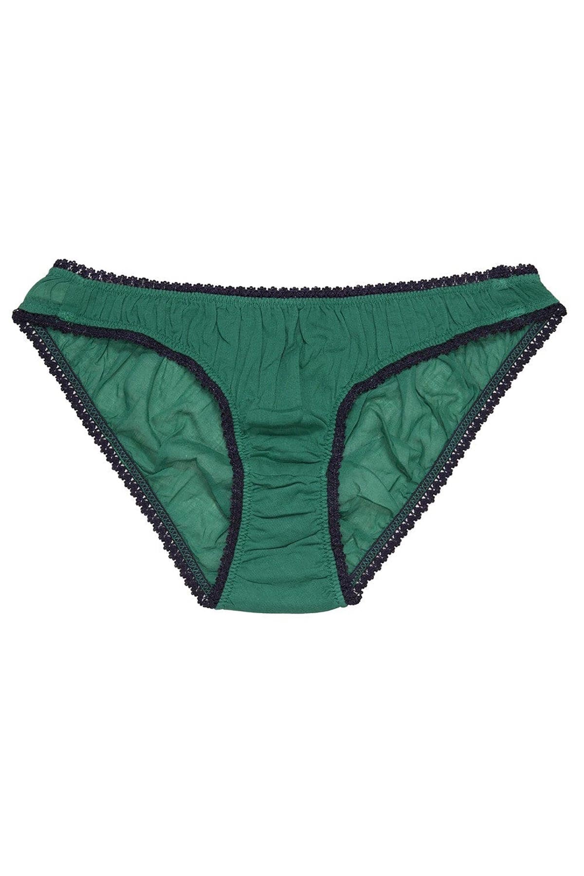 Detail of Germaine Emerald Night panties in organic cotton voile by Germaine Des Prés Paris