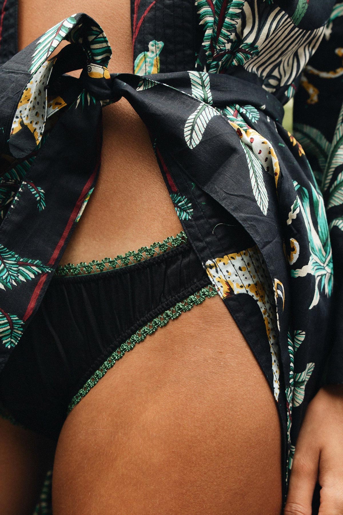 Germaine Noir Olive organic cotton panties by Germaine Des Prés Paris at Urban Wild