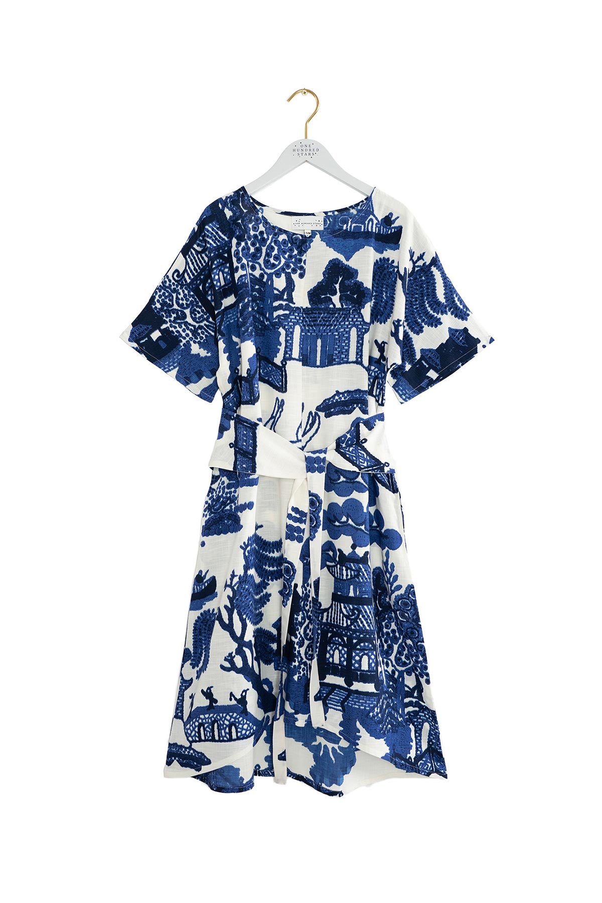 56% Ecovero viscose 44% cotton obi dress