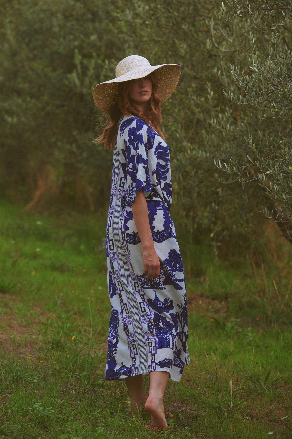 Adjustable waist printed dress made in India