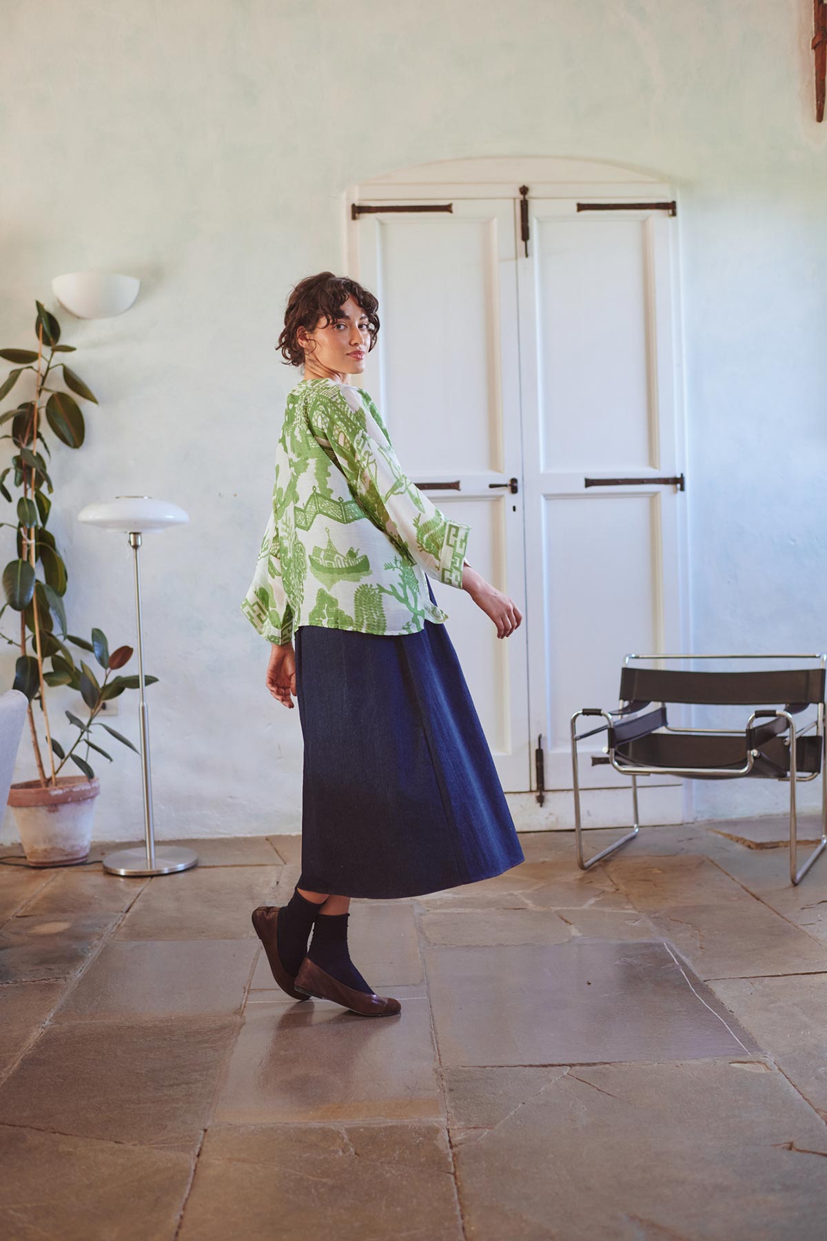 Lightweight draped fashion kimono made in India