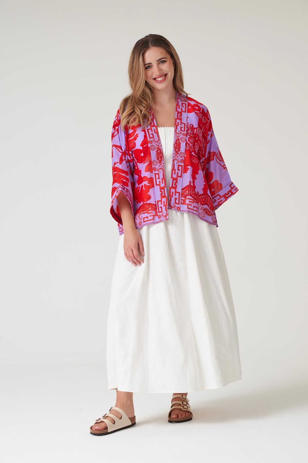 Bold oversized willow motif kimono