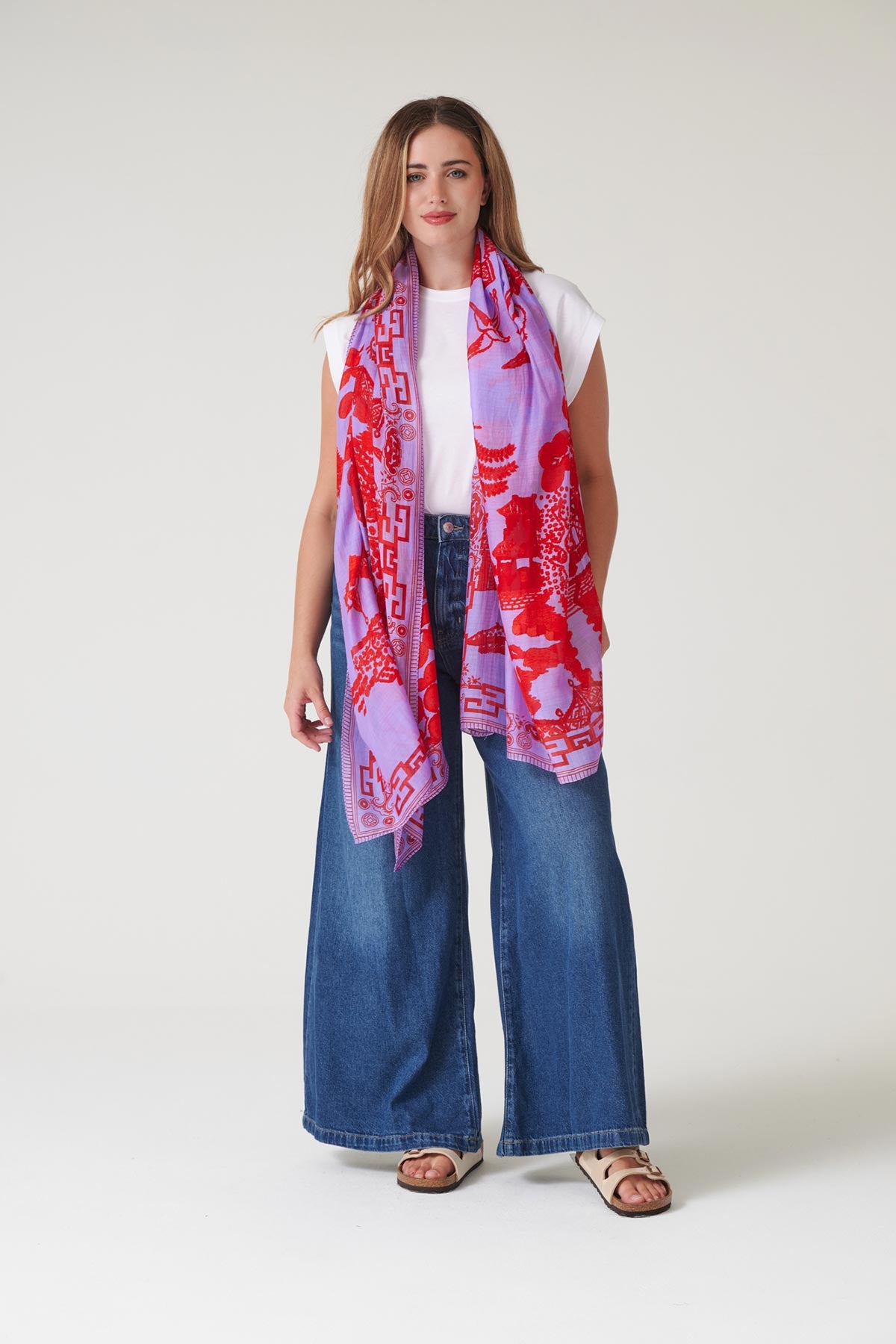 50% Lenzing Modal 50% Bemberg Cupro statement scarf