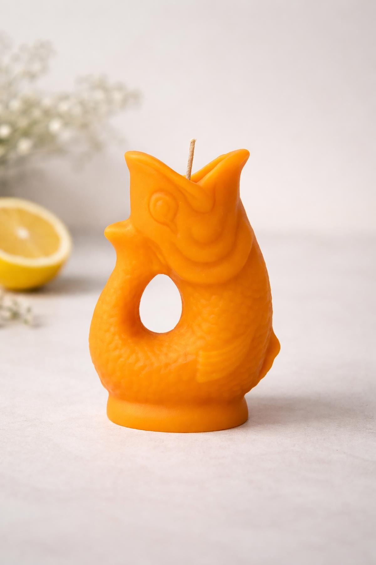 Orange Gluggle Jug Candle decorative fish shaped candle by The Gluggle Jug Factory at Urban Wild