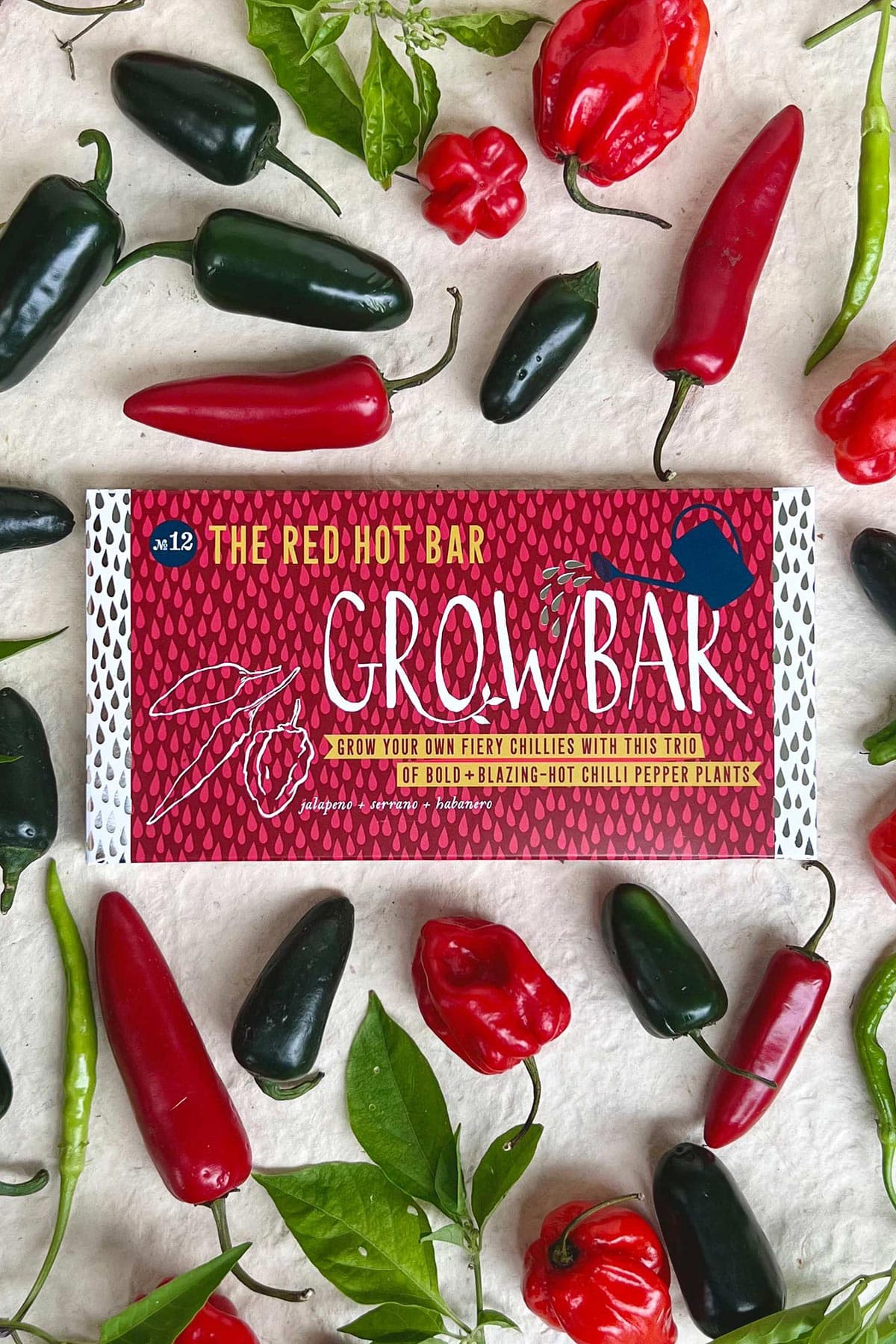 Red Hot Growbar packaging chilli growing kit by Growbar at Urban Wild