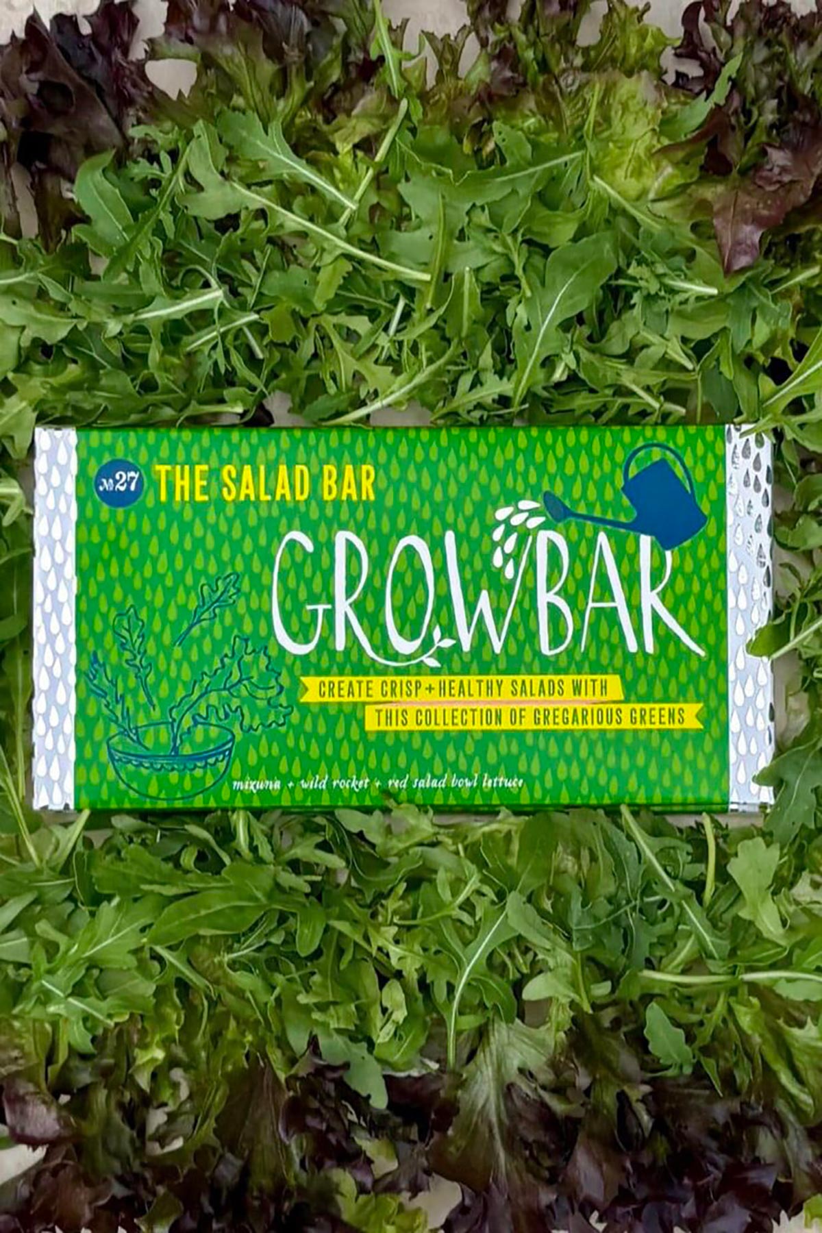 Salad Growbar packaging grow your own salad leaves kit by Growbar at Urban Wild