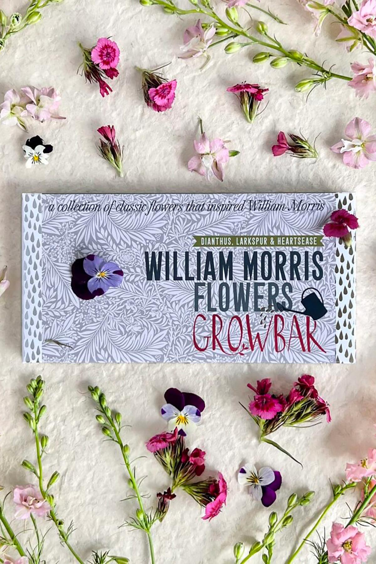 William Morris Flowers Growbar packaging design inspired flower growing kit by Growbar at Urban Wild