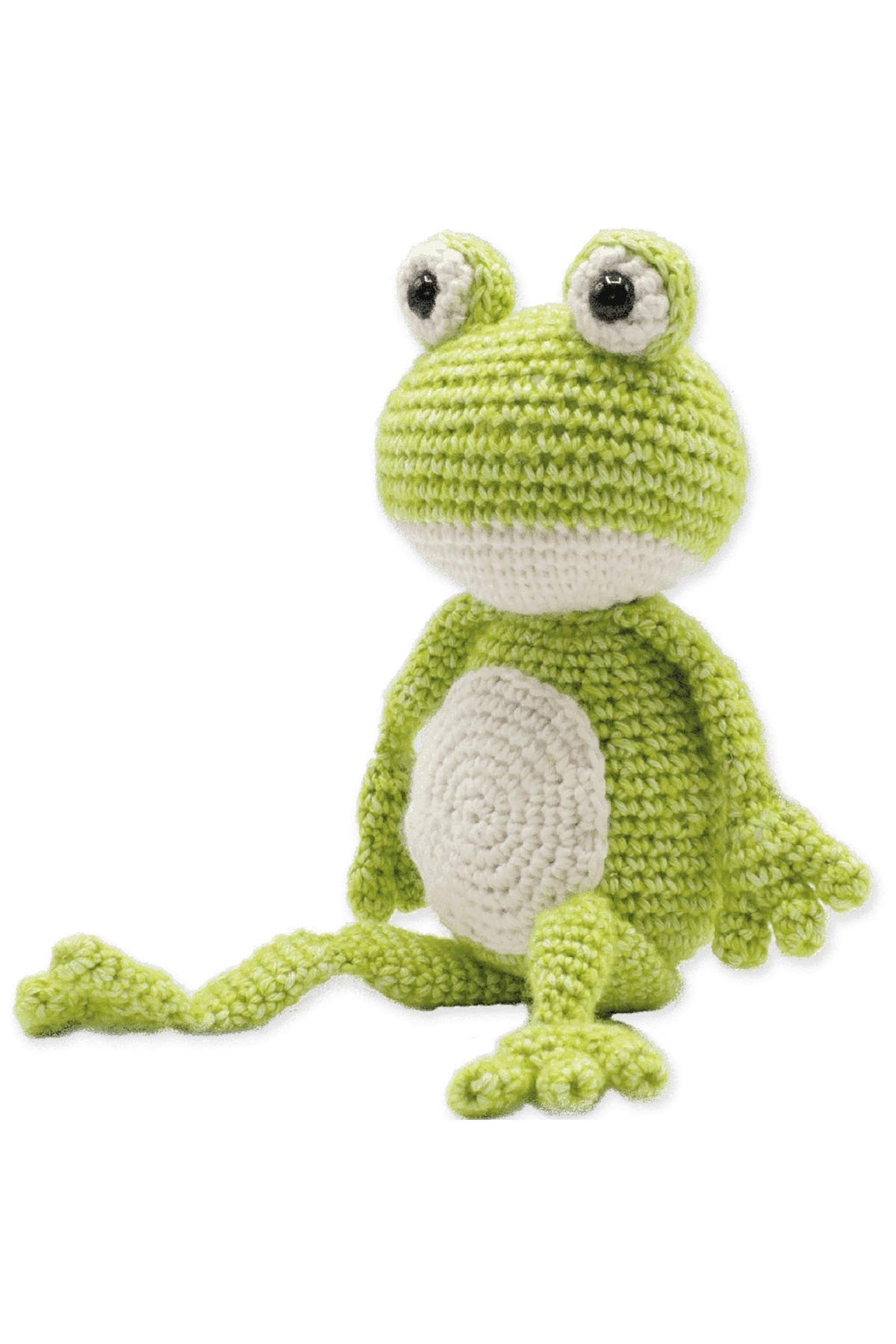 Finished Vinny Frog amigurumi toy