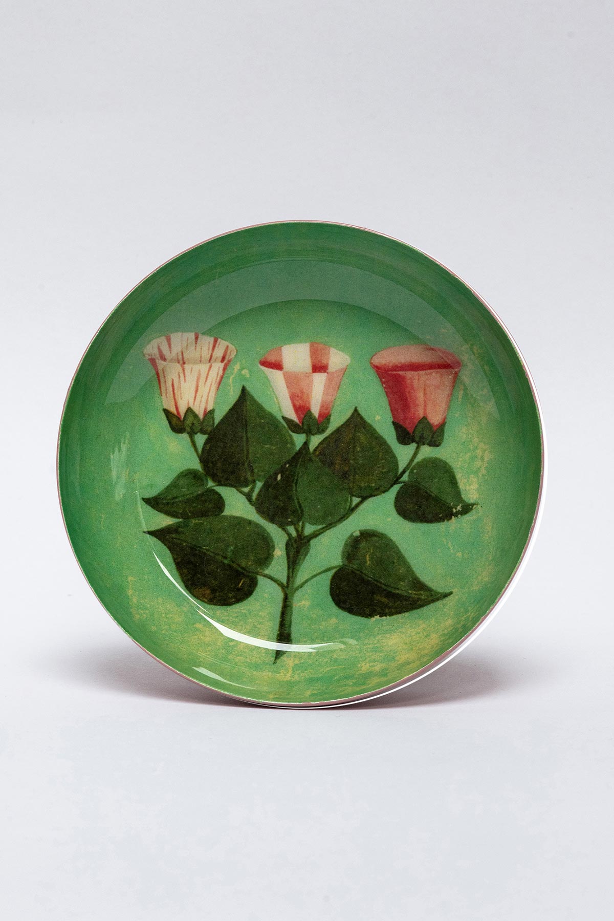 Colourful illustrated enamel serving tray