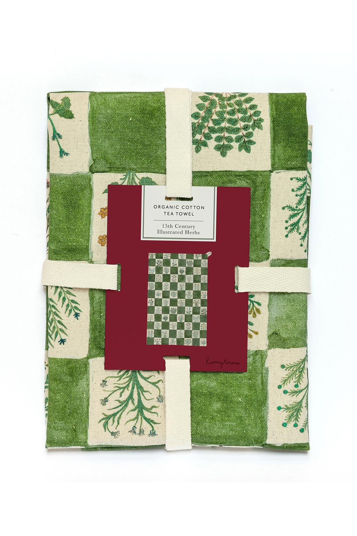 Illustrated Herbs organic cotton tea towel by Roomytown