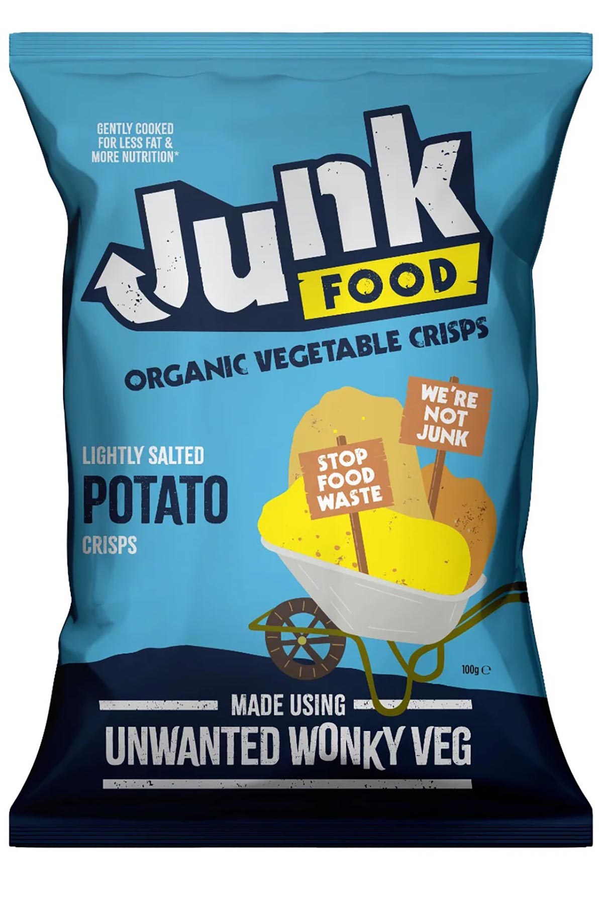 Junk Food Organic Lightly Salted Potato Crisps made with wonky vegetables
