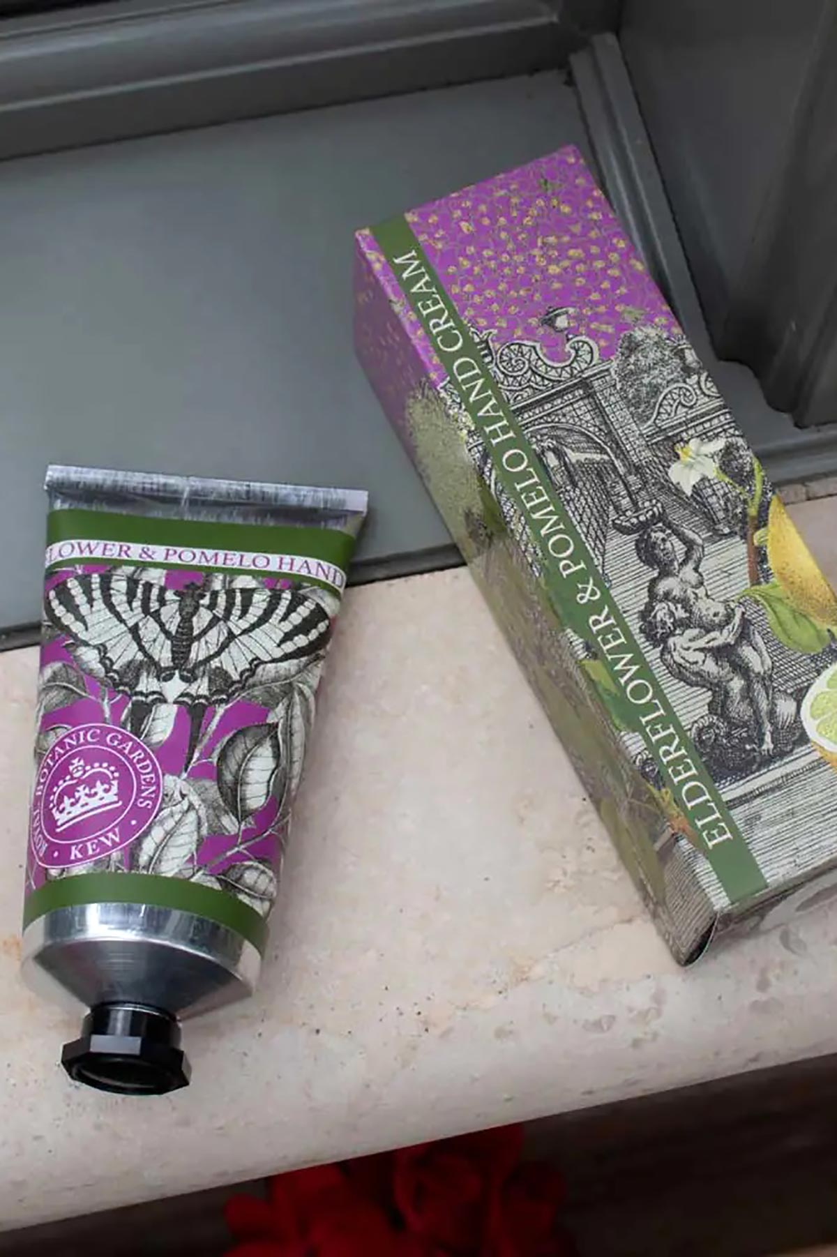 Kew Gardens Elderflower and Pomelo Hand Cream lifestyle image styled for everyday care at Urban Wild