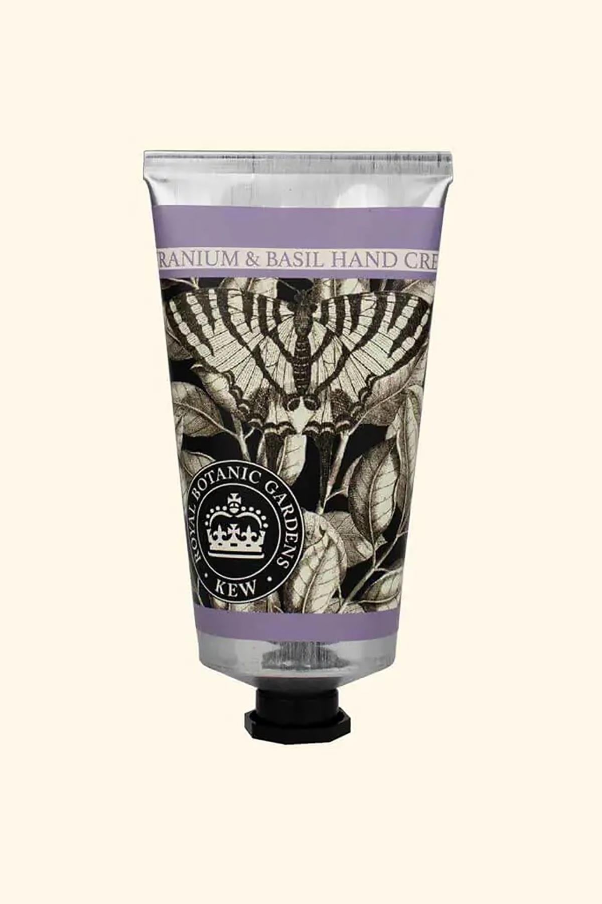 Kew Gardens Geranium and Basil Hand Cream tube by The English Soap Company at Urban Wild