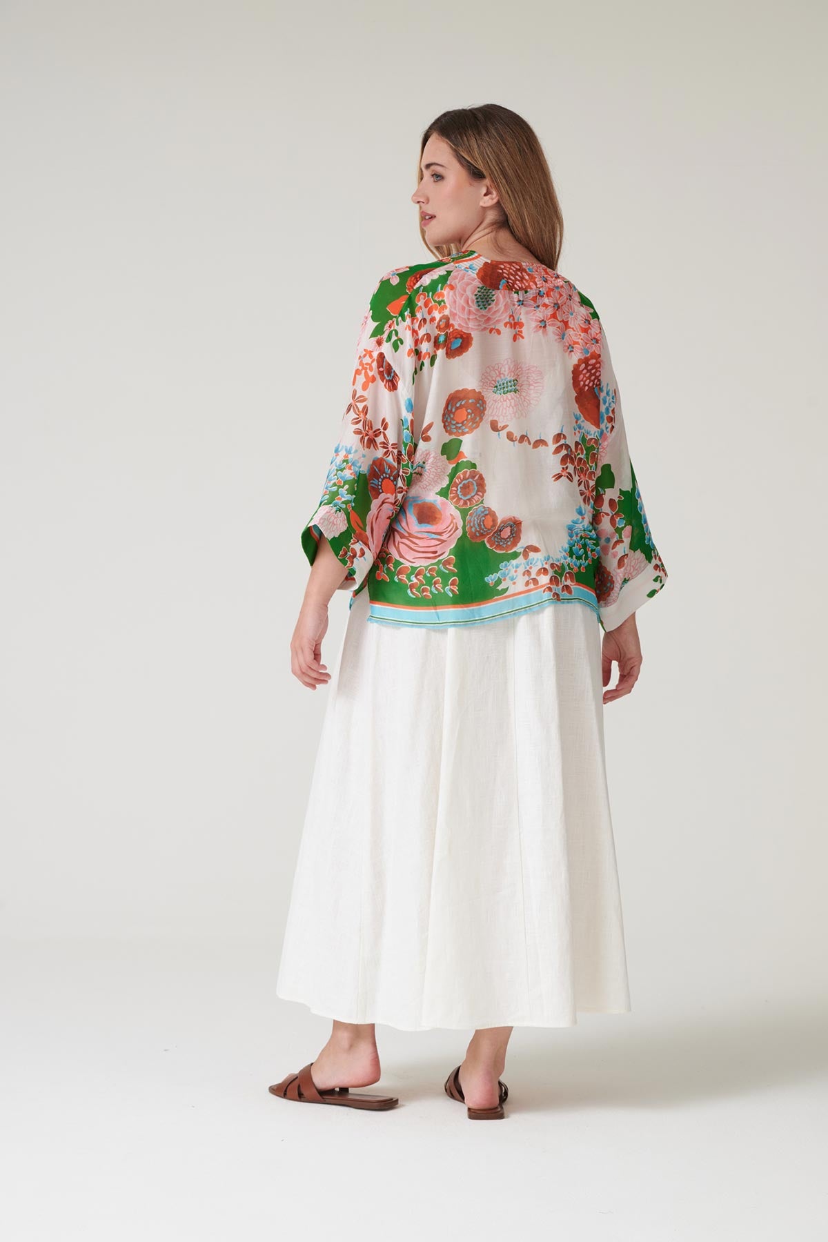 50% Lenzing Modal 50% Bemberg Cupro lightweight kimono