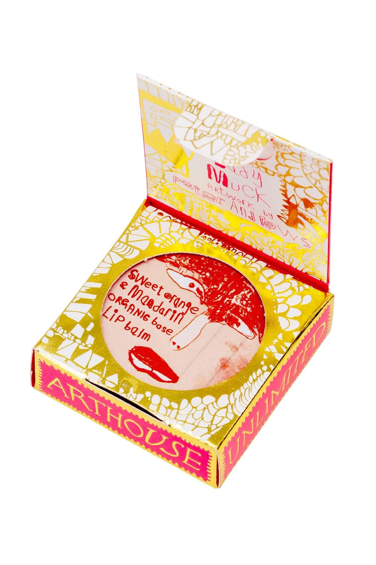 Sweet orange and mandarin lip balm with illustrated packaging