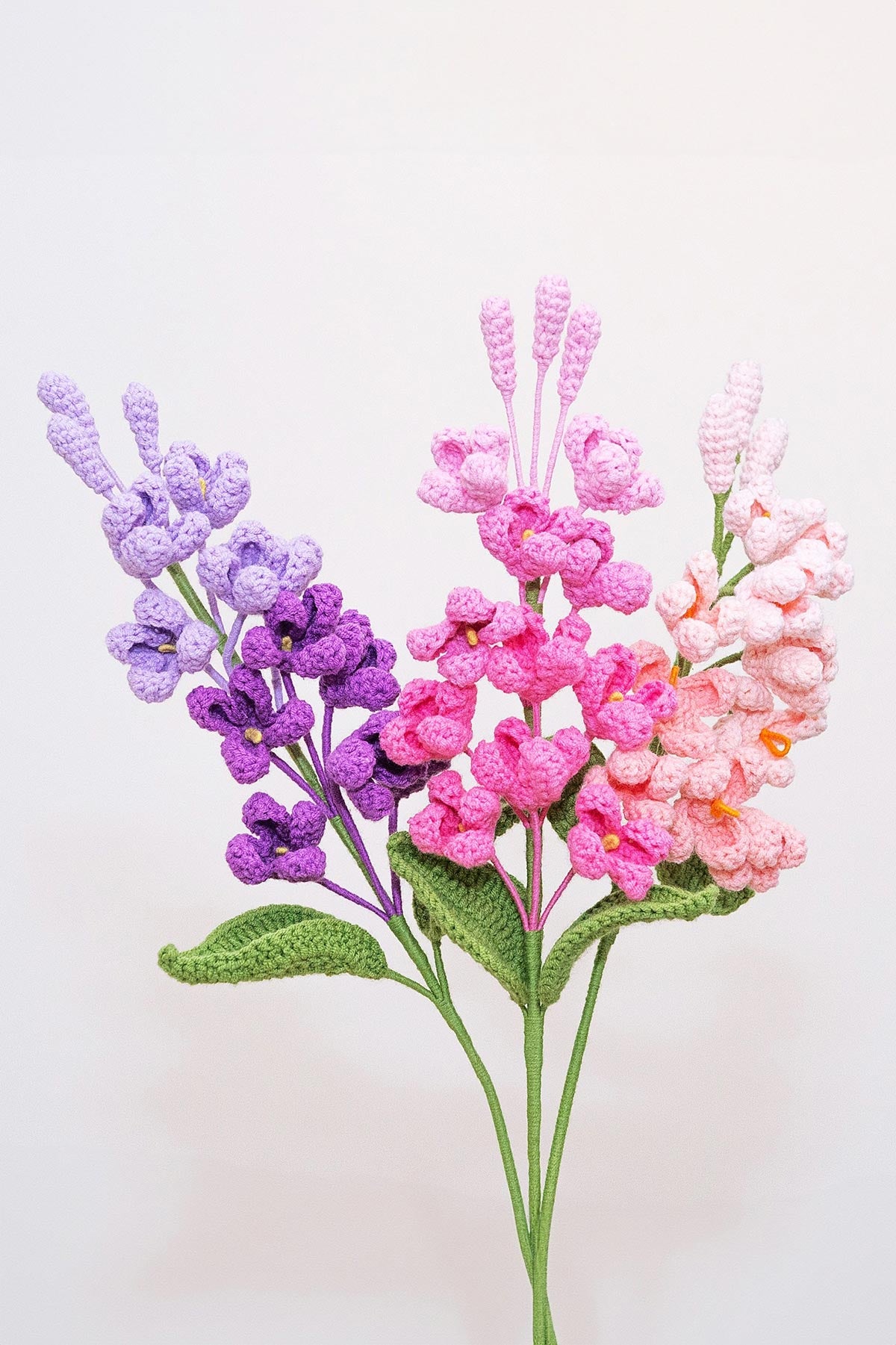 Lilac crochet flower stem handmade by The Way to You