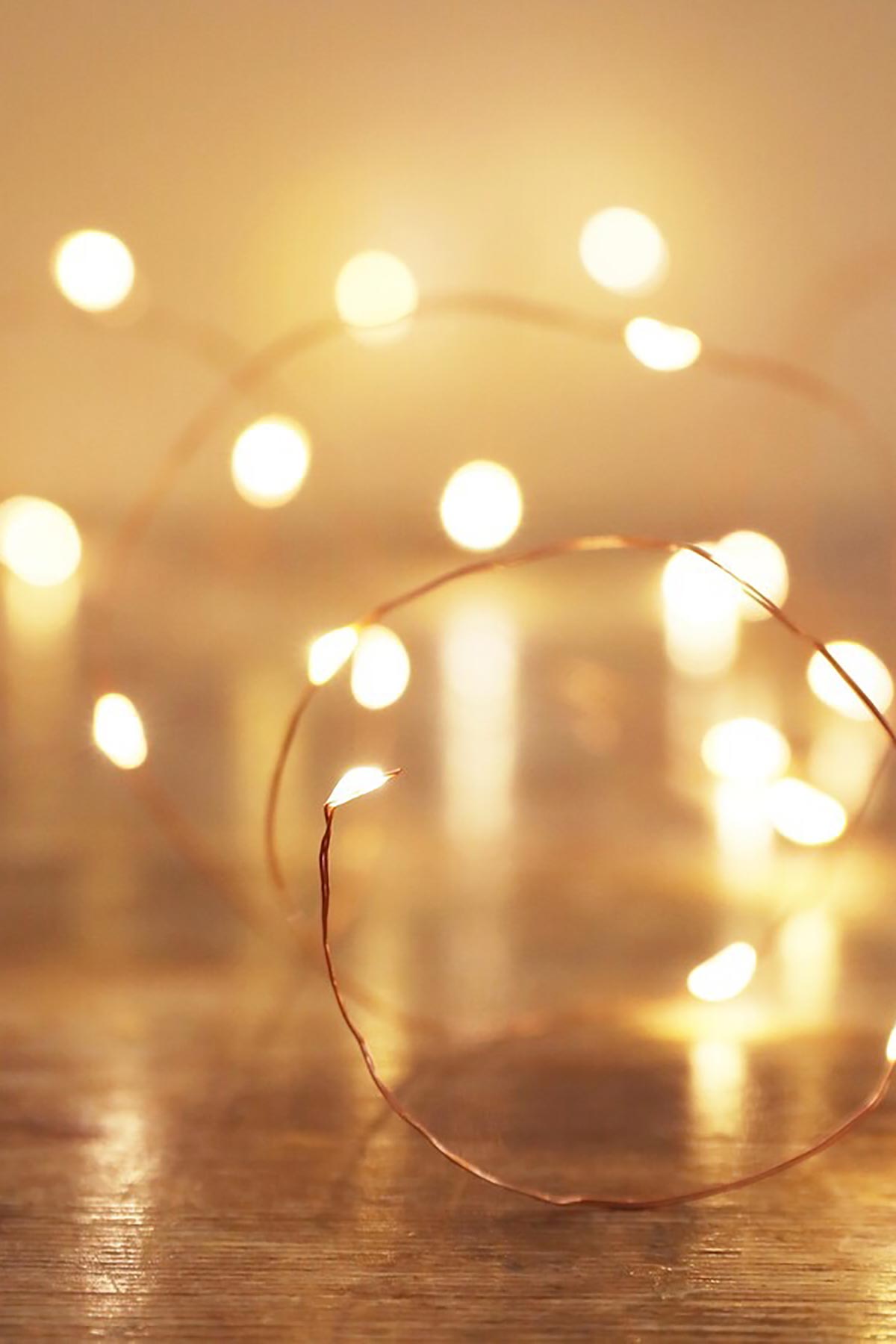 Lisa Angel Copper Wire String Lights arranged around décor items